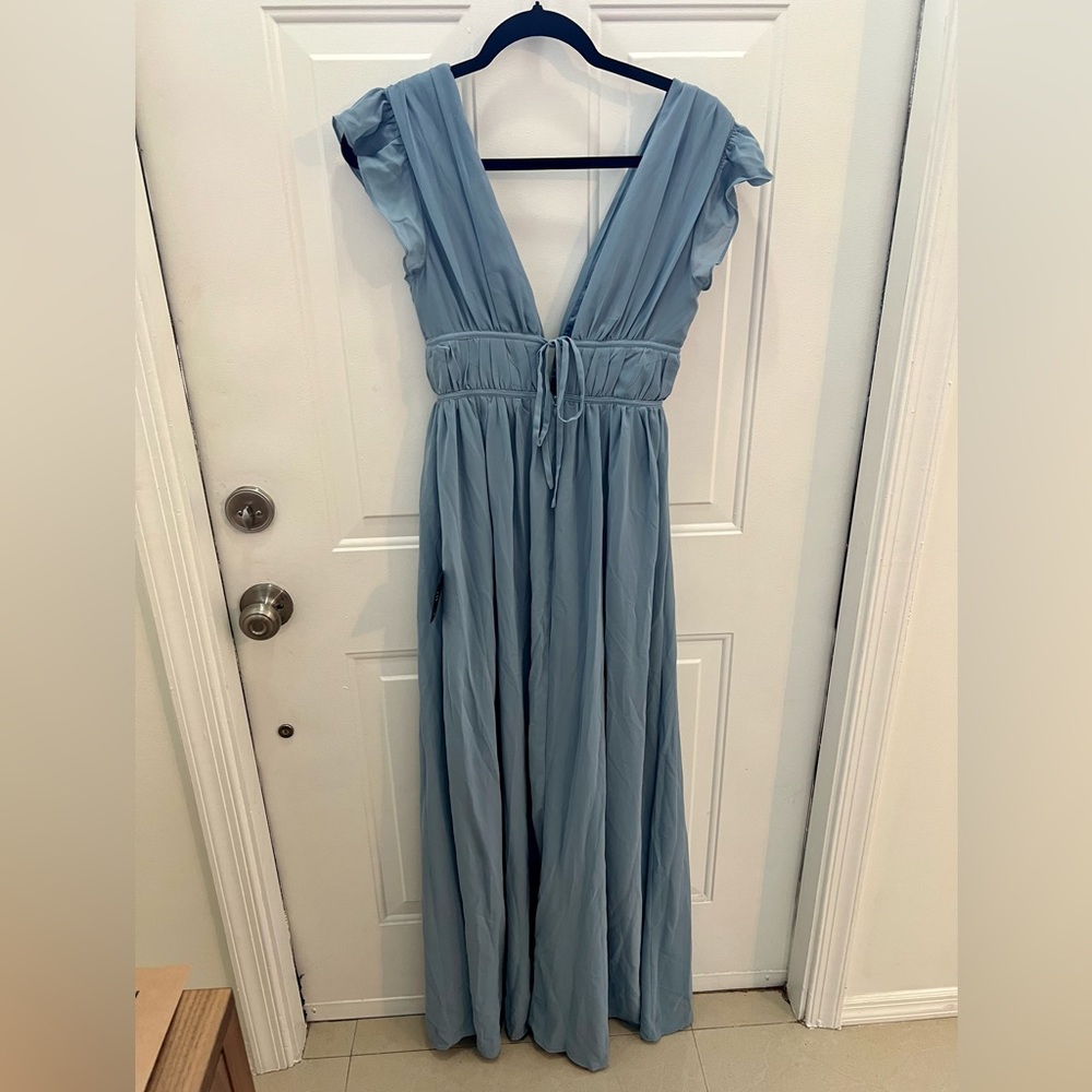 Blue Ruffled maxi Dress - Picture 4 of 5